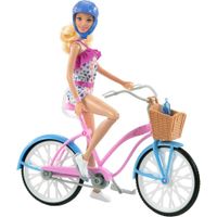 BARBIE MUÑECA CON BICICLETA Y ACCESORIOS RUBIA