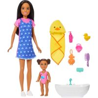 BARBIE SKIPPER BABYSITTERS SET BAÑO CON ACCESORIOS
