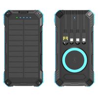 Power Bank Solar 40000mAh Carga Rápida 22.5W Inalámbrico Resistente IP65 Celeste