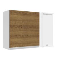 Alacena de Cocina de Esquina Glamy 1 Puerta - Blanco y Marrón