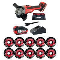 Esmeril Angular De 5 20v Con 2 Velocidades Rankor +10discos