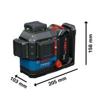 Nivel Láser Verde Bosch Gll 18v-120-33 Cg Alcance 120m Radio