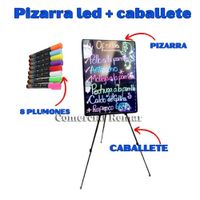 Pizarra Led 80x60cm con Luces + Caballete + 8 Plumones