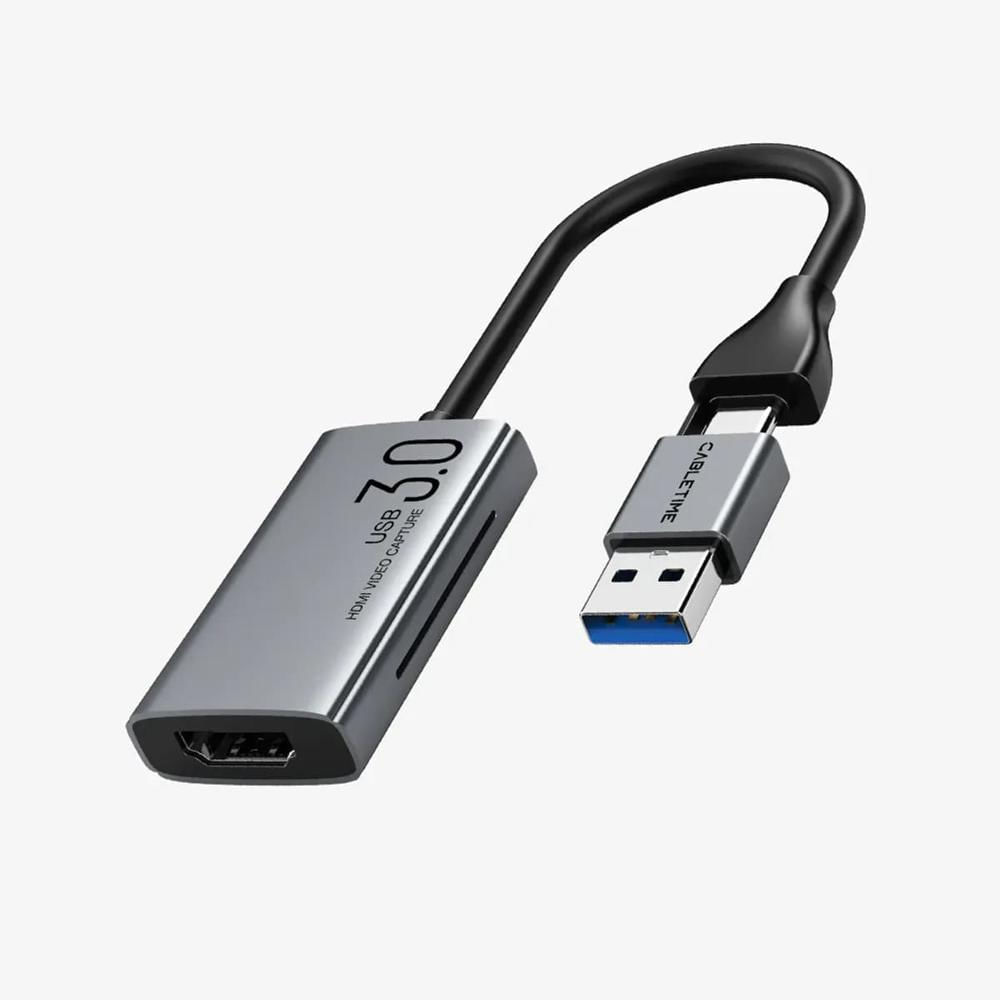 CABLETIME Tarjeta de captura de video HDMI a USBUSB-C 1080p60Hz 4K30Hz - CB65G