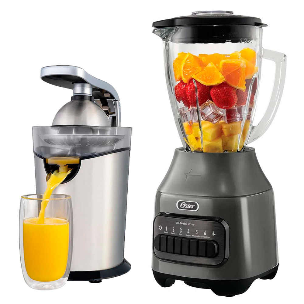 Combo Licuadora Oster BLSTPEG-GPB  más Exprimidor de Cítricos Oster FPSTJU4200