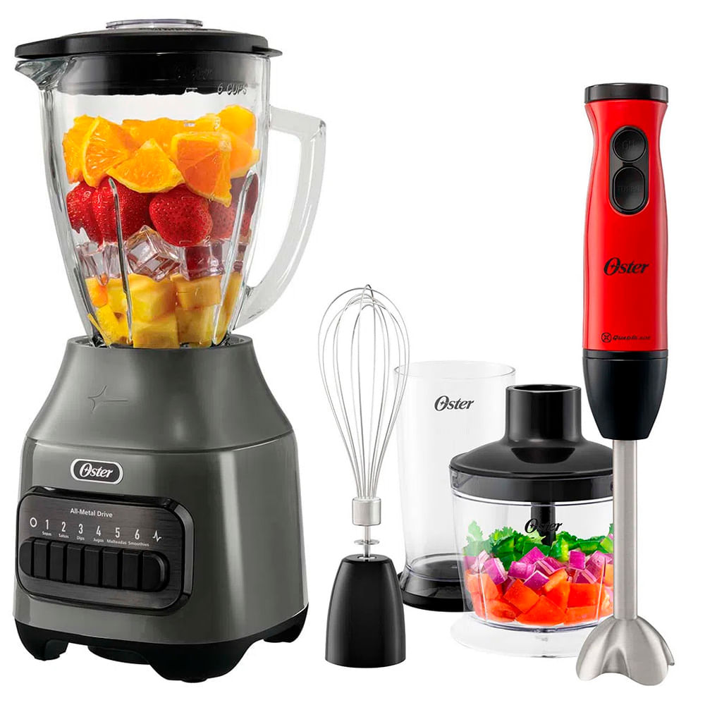 Combo Licuadora Oster BLSTPEG-GPB 1.5 Litros mas  Batidora De Inmersión FPSTHB460A