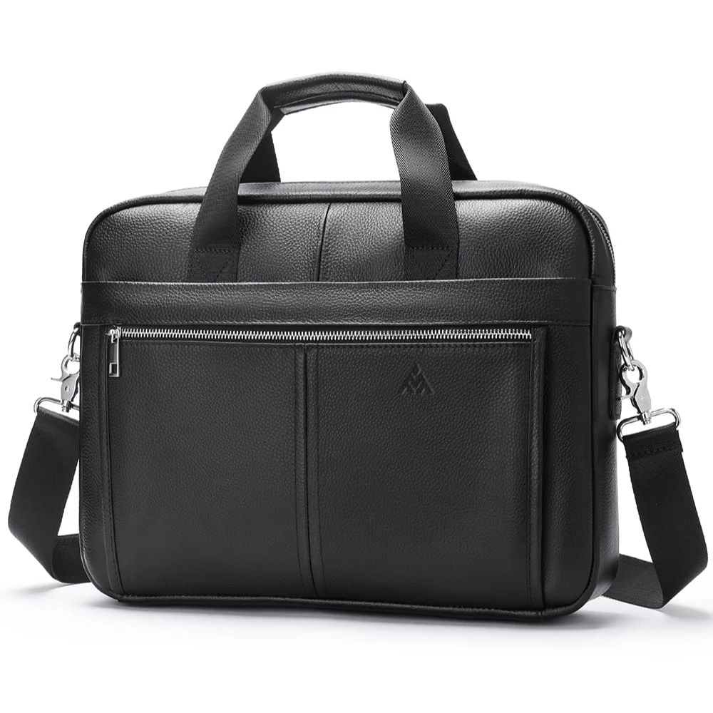 Maletín de Cuero Vacuno Para Laptop 14 Pulg. Aldebarán 8572 Negro