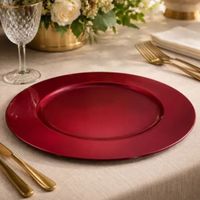 Plato Base Rojo Escarlata x 6 Unidades