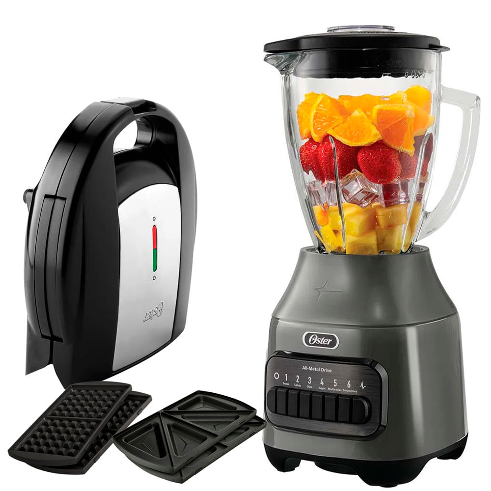 Combo Licuadora Oster 1.5 Lt. BLSTPEG-GPB mas Sandwichera CKSTSM3892