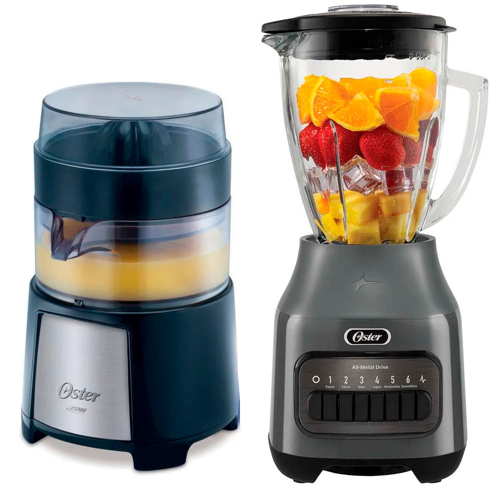 Combo Licuadora Oster 6 Velocidades BLSTPEG-GPB  mas Exprimidor Oster FPSTJU4176