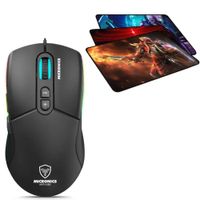 Mouse Gamer Led 7b 12800dpi Micronics Mirage GM890 + Pad Mouse