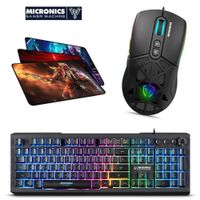 Kit Gamer Micronics 3 en1 Teclado + Mouse + Pad Mouse