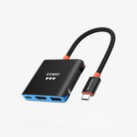 CABLETIME Adaptador USB-C a HDMI 4K USB-A 3.0 USB-C PD 100W - CBS1B