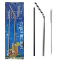 Set Sorbetes Acero Inoxidable Reutilizable Con Cepillo