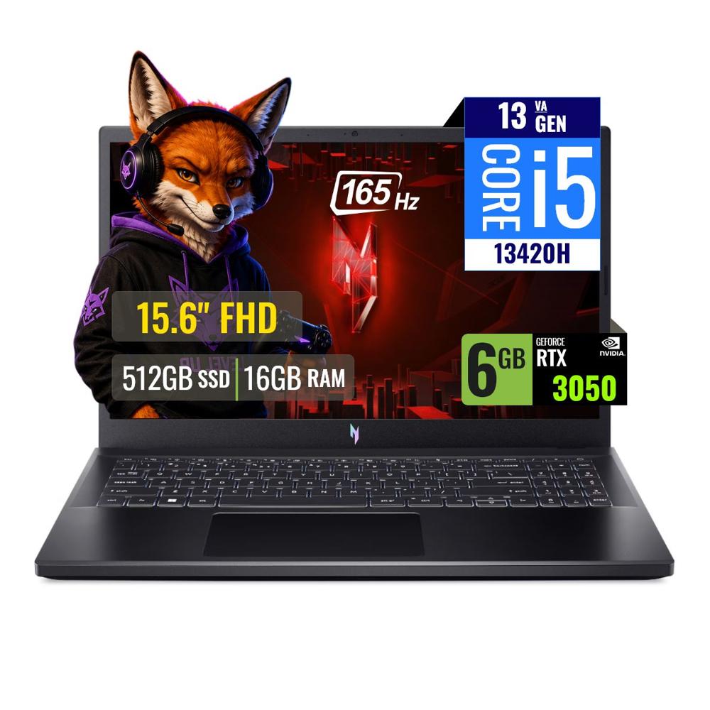 Laptop Gamer Acer Nitro V15 Intel Core i5 13420H 16GB RAM 512GB SSD 6GB RTX 3050 15.6 FHD NHQN9AL00T