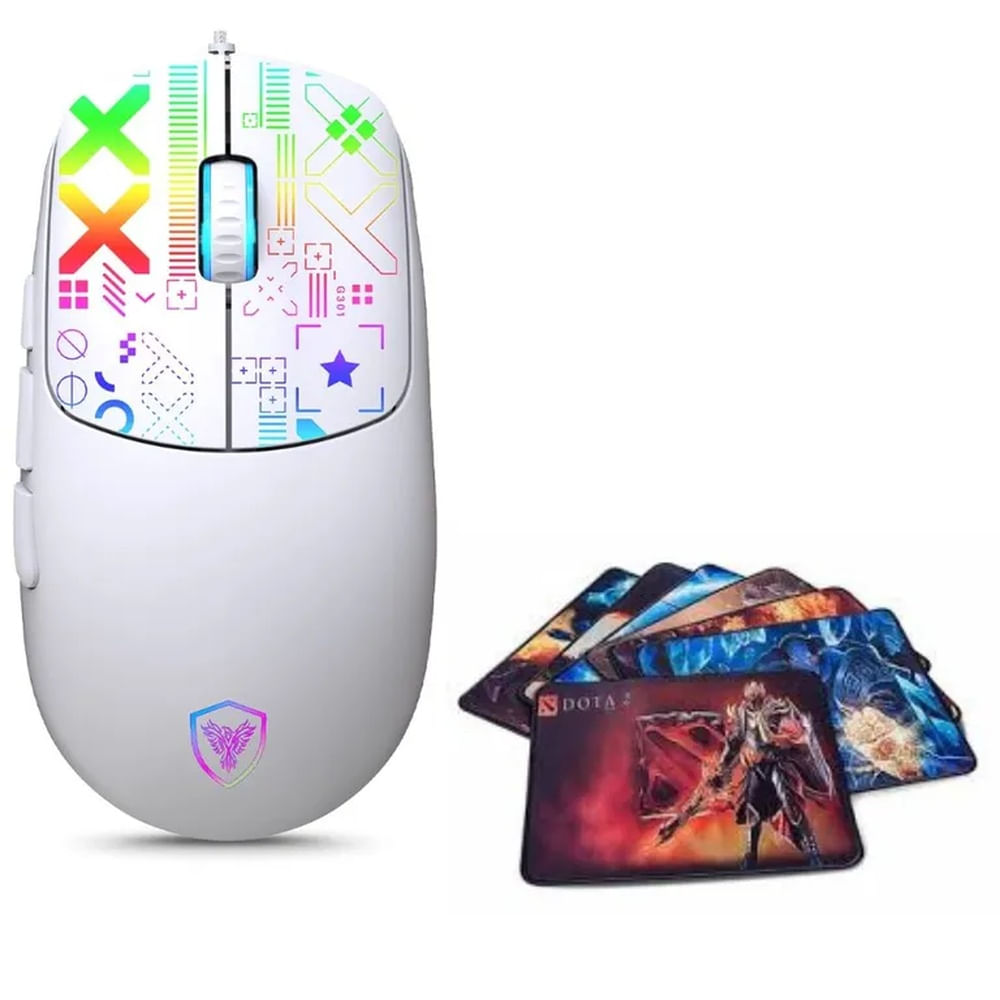 Mouse Gamer Led Micronics X-Byte GM889 7b 12800dpi + Pad Mouse