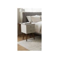 VELADOR VINTAGE 2 CAJONES EN MELAMINA COLOR GRIS CLARO
