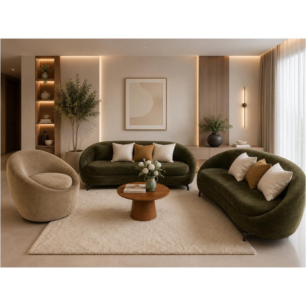 Juego de Sala Allin Kawsay Verde 3 2 Curvo Butaca Giratoria