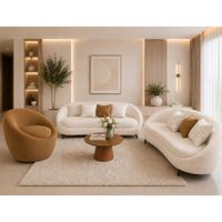 Juego de Sala Allin Kawsay Ivory 3 2 Curvo Butaca Giratoria