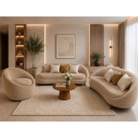 Juego de Sala Allin Kawsay Beige 3 2 Butaca Giratoria