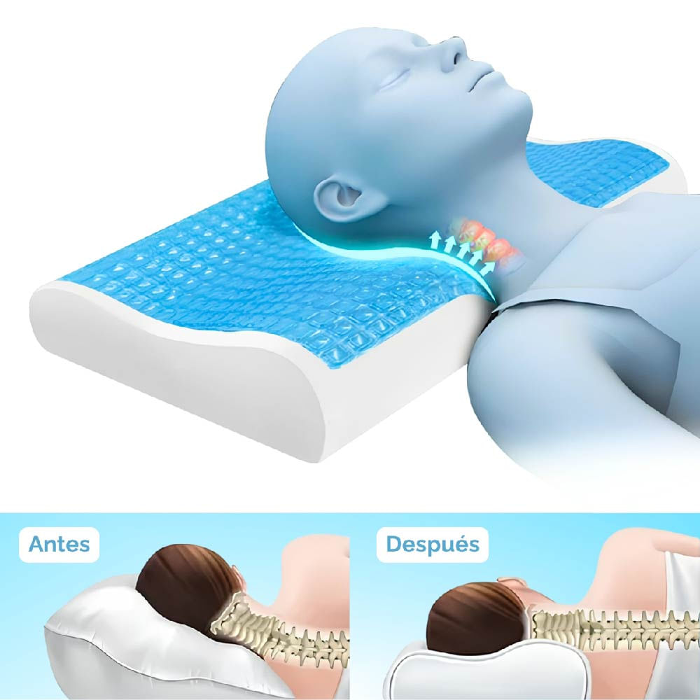 Almohada Viscoelástica en Gel Ergonómica para Cuello