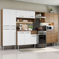 Mueble de Cocina Integral Emilly Joy 325 cm - Marrón y Blanco