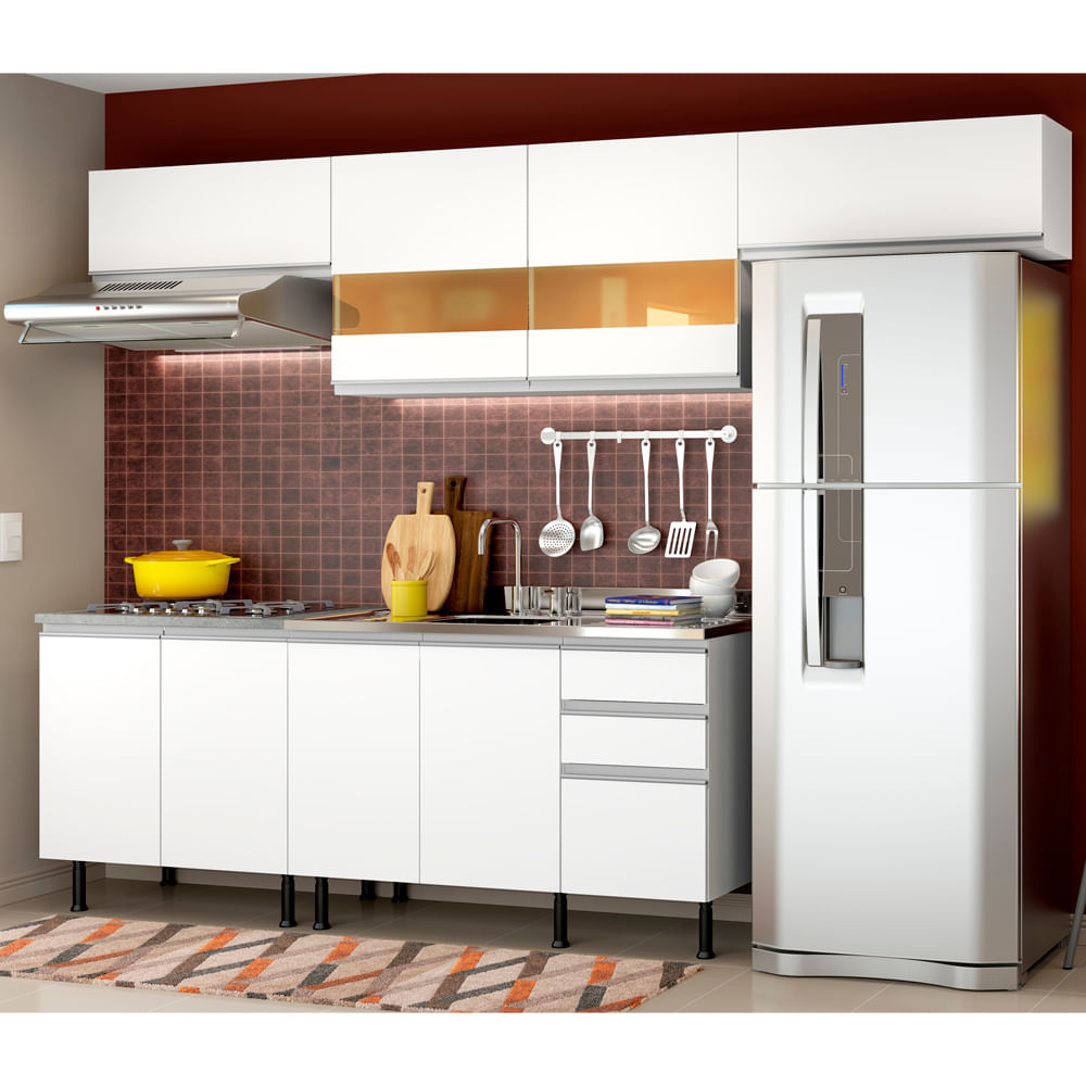 Mueble de Cocina Integral Mariana 280 cm - Blanco SR