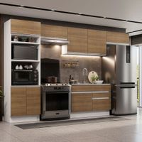 Mueble de Cocina Integral Glamy 350 cm - Blanco y Marrón