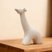 Escultura Decorativa Jirafa Blanco Zen 12x15cm