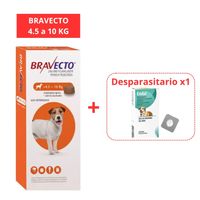 Antipulgas Bravecto para perros de 4.5 - 10 kg más Gratis Endal desparasitante