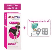 Antipulgas Bravecto para perros de 40 a56 kg más Gratis Endal desparasitante