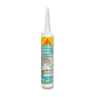 Sellador de Silicona con fungicida para baños y cocinas-SikaSeal-133 Blanco