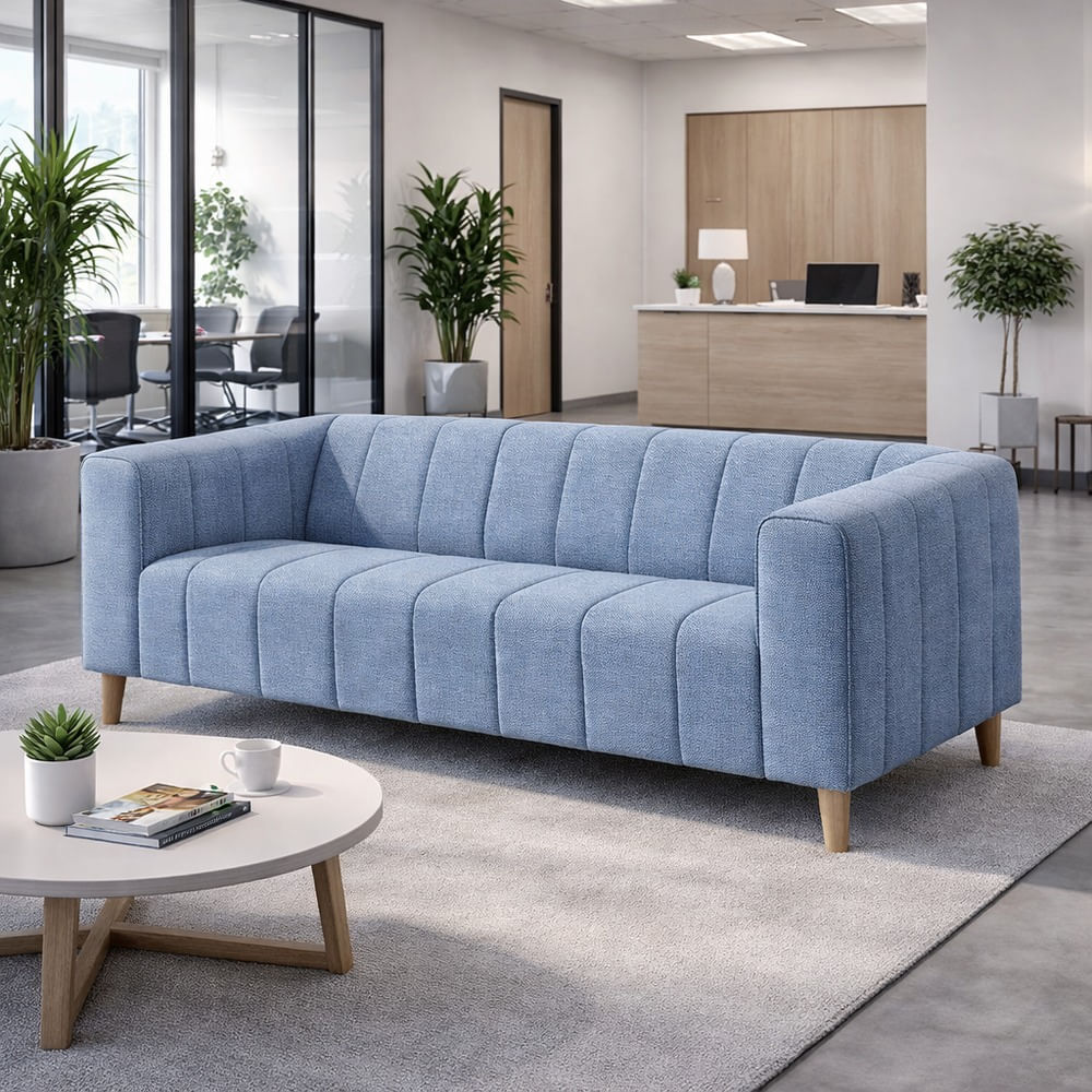 Sofá Dos Cuerpos Velaris Azul Denim Antifluido y Obsequio