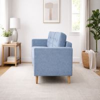 Sofá Dos Cuerpos Évora Azul Denim Antifluido y Obsequio
