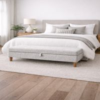 Banqueta Baúl Duvall Gris Plata Antifluido y Obsequio