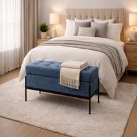 Banqueta Liora Atelier Azul Acero Antifluido y Obsequio
