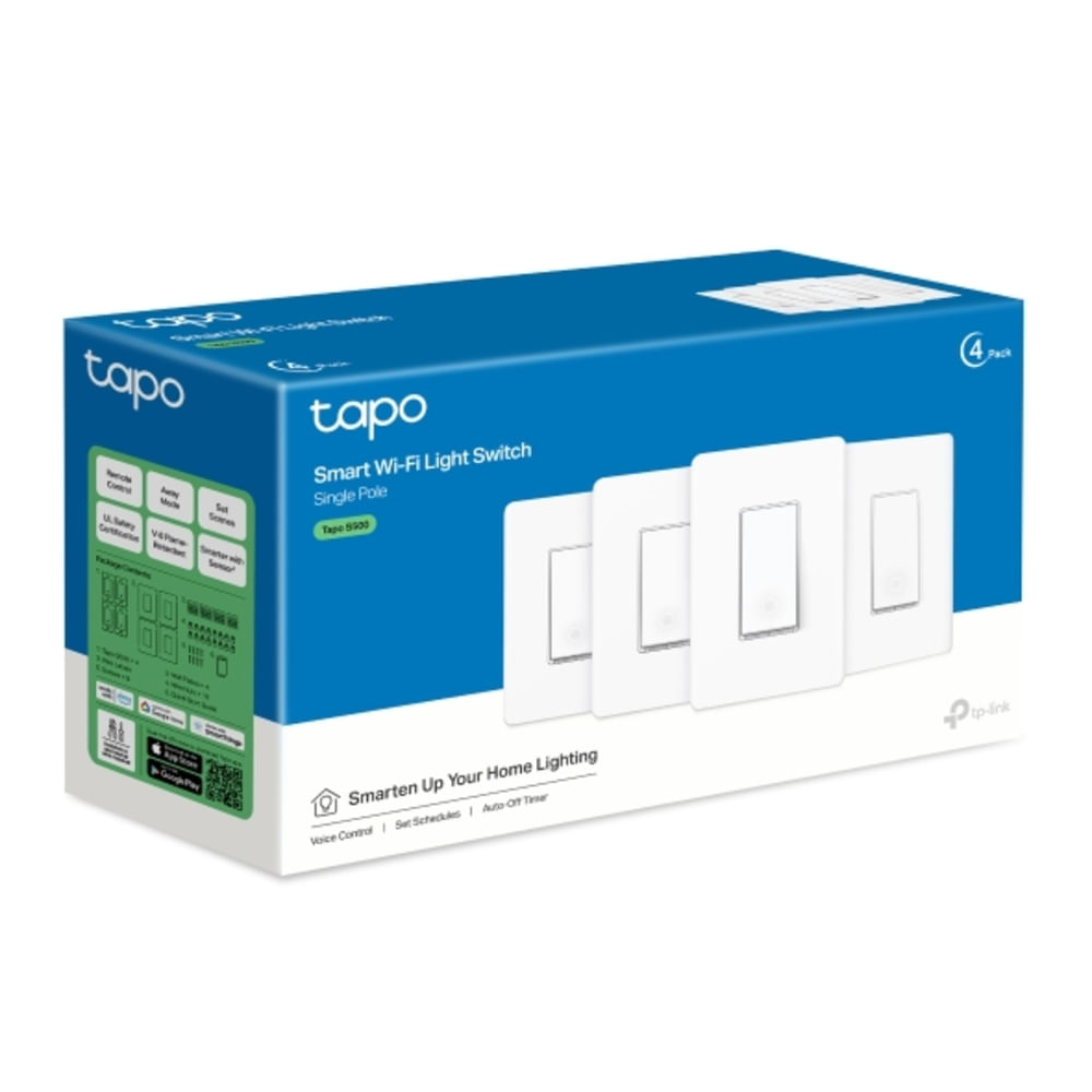 TP-Link Tapo S500 Interruptor Inteligente WiFi TP, Pack x4