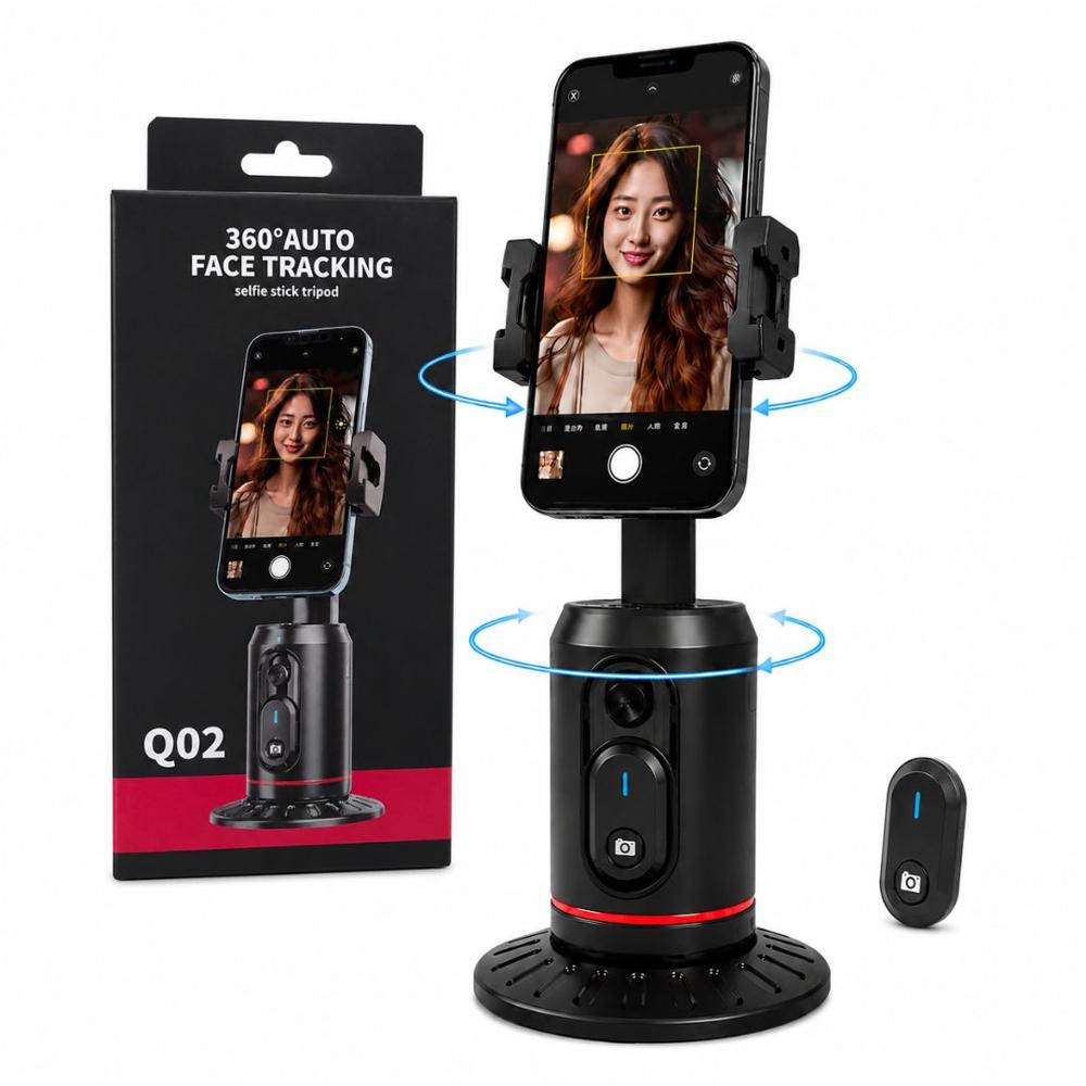 Selfie Stick con IA Trípode Inteligente Q02 Seguimiento Facial 360 Control Remoto