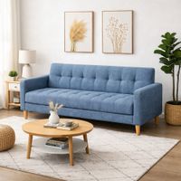Sofá Dos Cuerpos Verona Azul Denim Antifluido y Obsequio