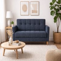 Sofá Dos Cuerpos Nova Azul Acero y Obsequio