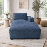 Sofá Chaise Serenité Azul Acero Antifluido y Obsequio