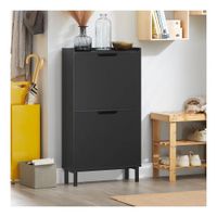 Zapatera Moderna Julius 2 Puertas Negro RyR Muebles