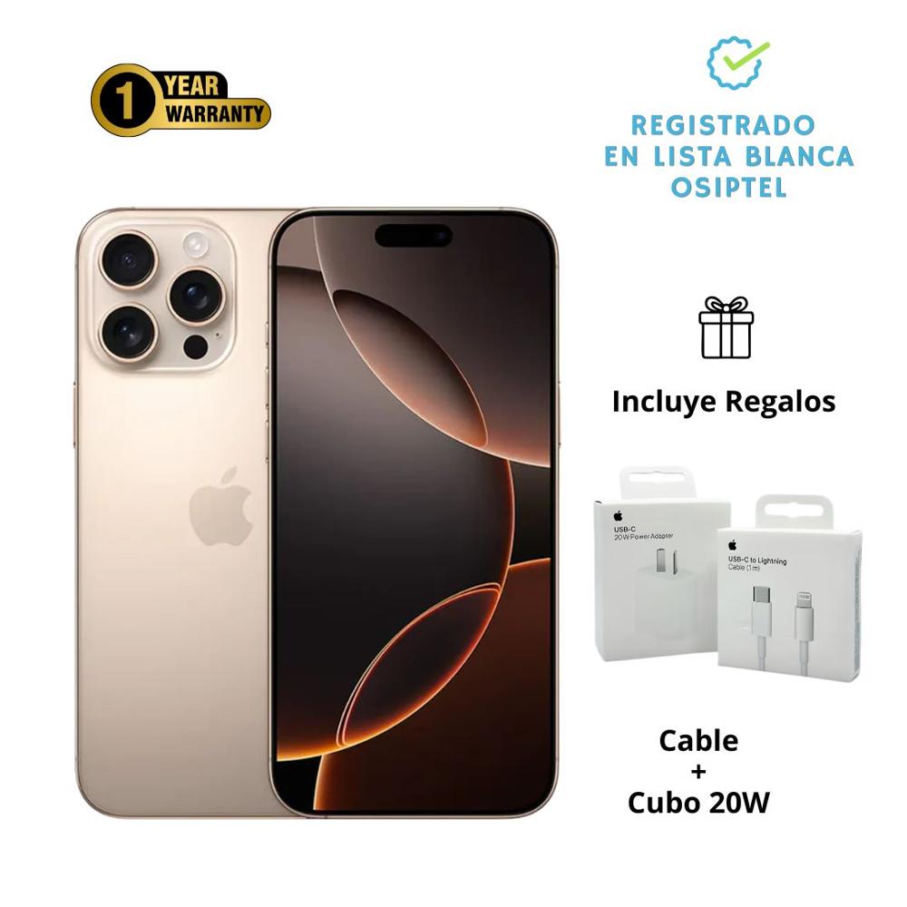 IPhone 16 Pro Max 256gb Desert Titanium  Condición OPEN BOX A3084 - Batería 98
