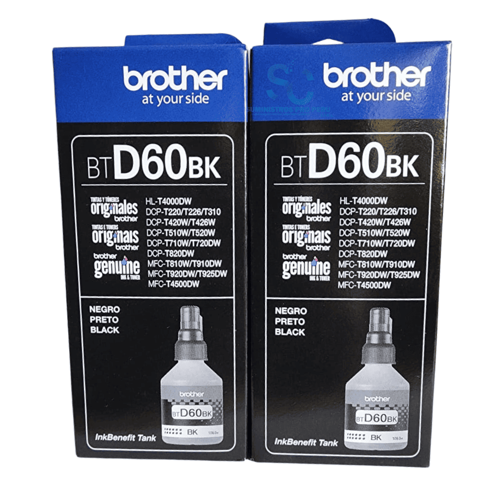 Pack de 2 tinta Brother BTD60BK negro