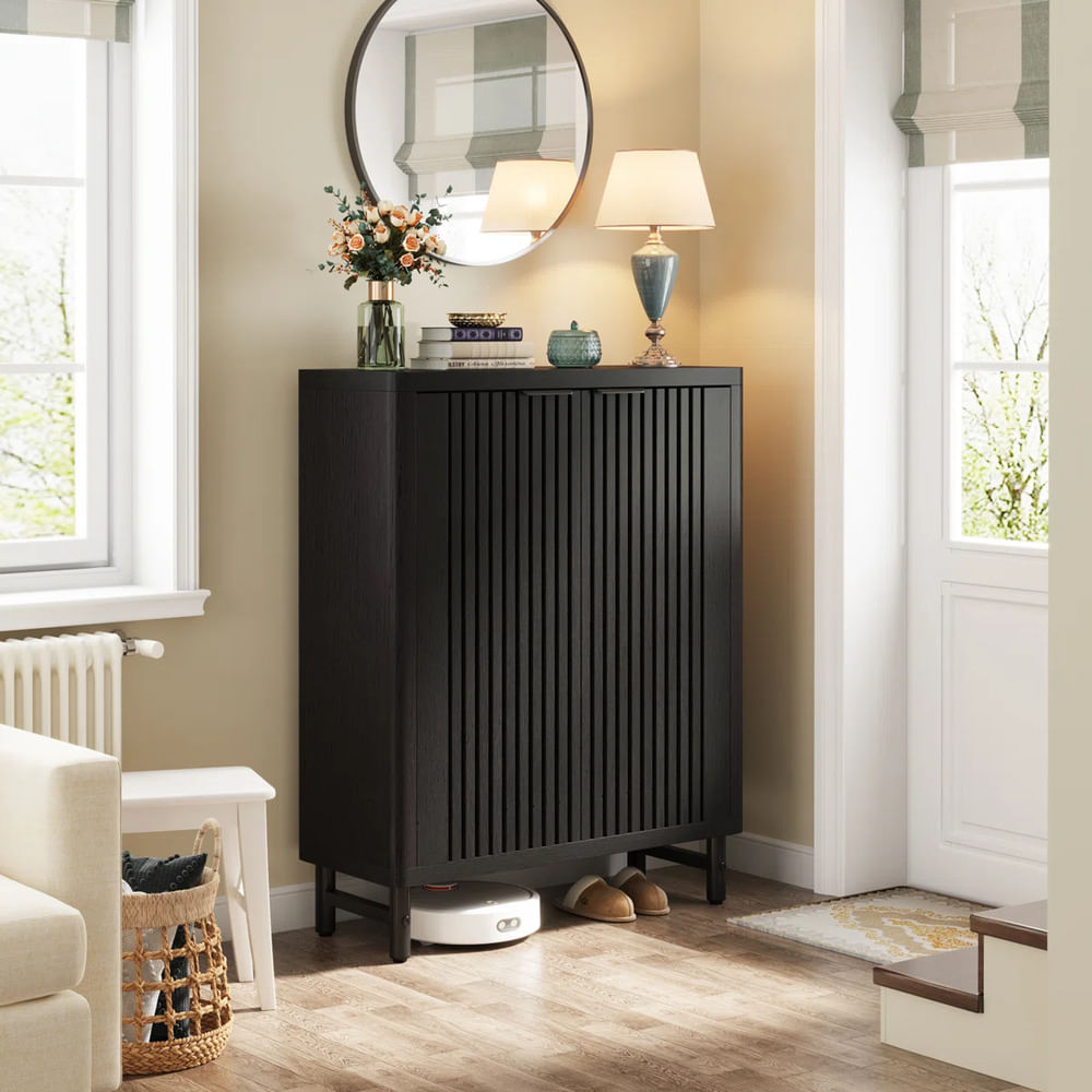 Zapatera Moderna Ramiro Negro RyR Muebles
