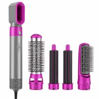 Cepillo Secador Multifuncional 5 en 1 para Cabello Rizador y Peines Intercambiables Morado