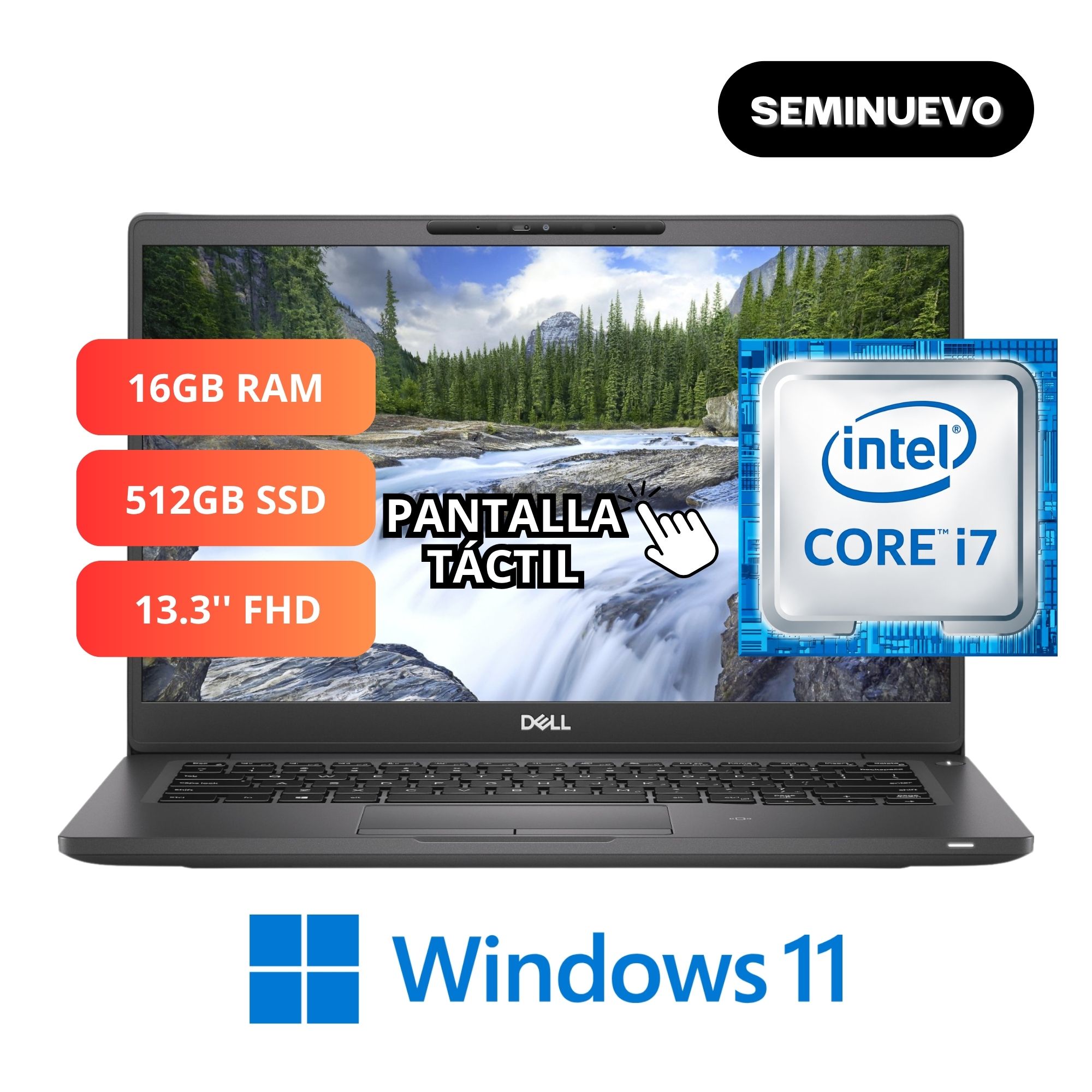 Dell Latitude 7300 I7-8665u 16gb 512ssd 13.3 Táctil Win11 y Mochila