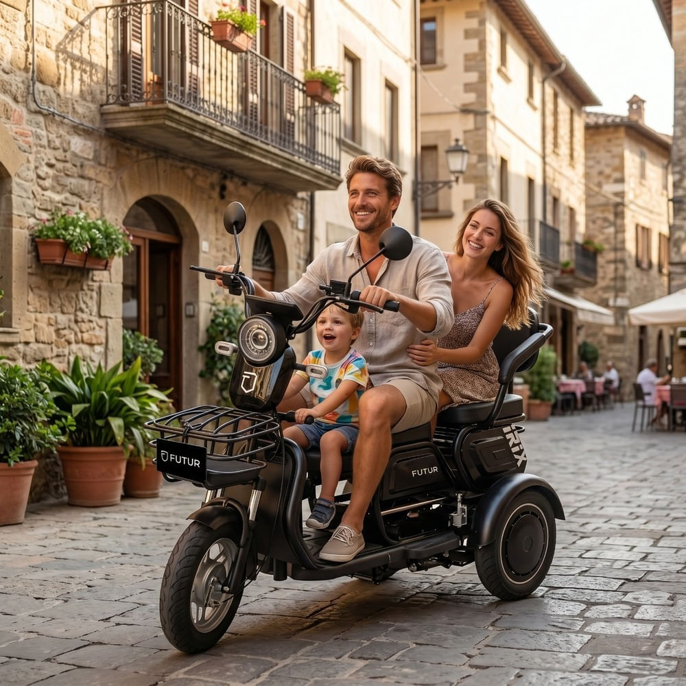 Trimoto Electrica Futur Irix Negro