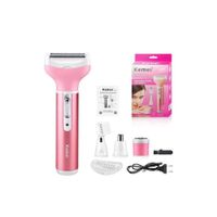DUO  Máquina Afeitadora Kemei KM-2024 + Kemei Kit 4 en 1 Para Mujer