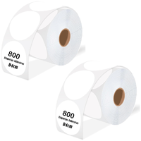 Rollo 800 Etiqueta Termica Adhesiva Circular D4cm  Pack 2 Rollos